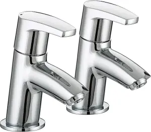 Bristan Orta 3/4 Chrome Bath Taps Pair Deck Mount Bathroom Tap Sinks Shower