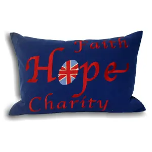 Paoletti Faith Embroidered Message Polyester Filled Cushion