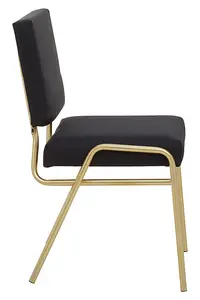 Interiors By Premier Comfortable Black Linen Chair, Elegant Design Comfortable Chair For Bedroom, Gold Finish Accent Chair