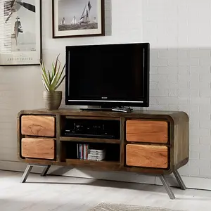 Aspen Plasma Media Unit - Metal/Wood - L45 x W140 x H50 cm