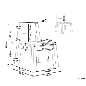 Set of 4 Garden Chairs LIVORNO Acacia Wood Light Wood