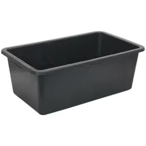 Durable 80L Black Storage Container with Integral Handles for Home and Industrial Use