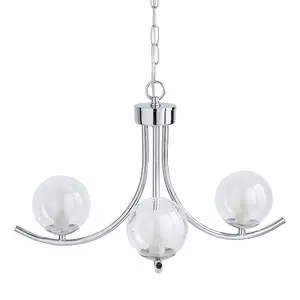 Jimena 3-Light Polished Chrome Chandelier Pendant Ceiling Light