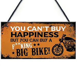 Red Ocean Biker Motorcycle Ethusiast Gifts For Men Novelty Man Cave Motorbike Garage Sign Gift For Dad Him