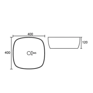 Premium Oval Countertop Basin 400mm - White