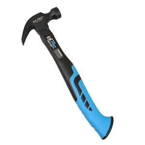 US PRO Tools 8oz Curved Claw Hammer With Fibreglass Handle 4517