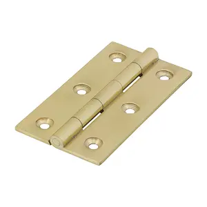 TIMCO Solid Drawn Brass Hinges Polished Brass - 75 x 40