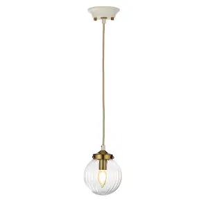 Elstead Cosmos Retro 1 Light Pendant Globe Glass Shades