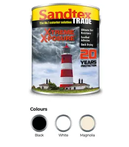 Sandtex Trade Exterior Xtreme X-Posure Smooth Masonry Paint Brilliant White 5L