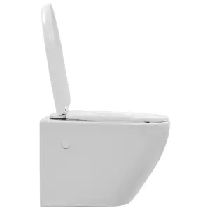 Berkfield Wall Hung Rimless Toilet Ceramic White