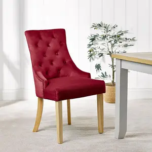 Ashton Dining Chair - Comfortable Cushioned Home or Office Seat with Plush Velvet Upholstery & Buttoned Backrest - Taupe