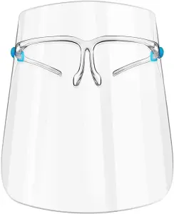 KAV Full Face Protector Shield - Visor with Glasses Frame - Lightweight, Reusable, Anti-Fog and Waterproof Cover (Pack of 12)