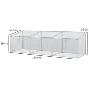 Outsunny Aluminium Greenhouse Plants Raised Bed Vented Cold Frame Transparent