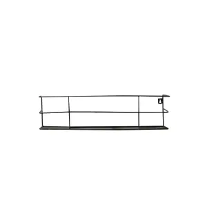 Melody Maison Black Metal Wire Wall Shelf - 56cm