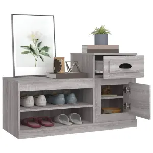 Berkfield Shoe Cabinet Grey Sonoma 100x42x60 cm Engineered Wood