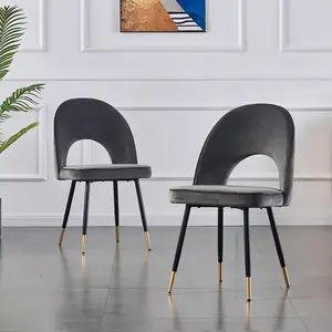 Zackery Velvet Upholstered Dining Chair (Set of 2) Grey