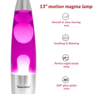 Innoteck 13" Soothing Motion Lava Lamp - White Lava, Purple Liquid