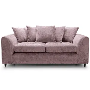 Monaco Chenille Fabric 3 Seater sofa  Pink