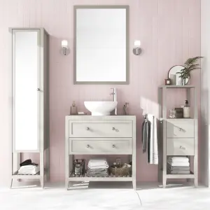 GoodHome Perma Grey Rectangular Wall-mounted Bathroom Mirror (H)70cm (W)50cm