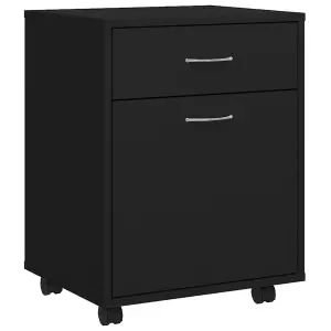 Berkfield Rolling Cabinet Black 45x38x54 cm Engineered Wood