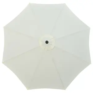 Outsunny Outdoor Market Table 3(m) Parasol Umbrella Sun Shade with 8 Ribs, Cream