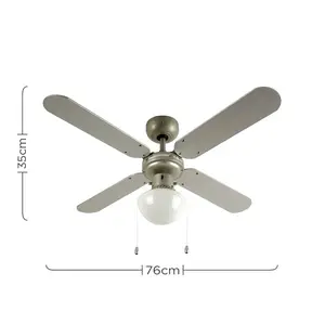 Higgenbotham 107cm 4 Blade Ceiling Fan