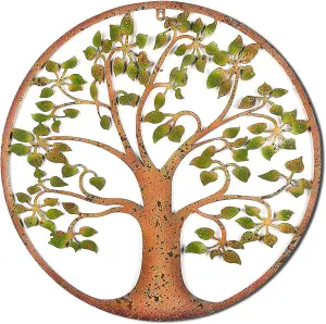 Green Leaf Tree of Life wall art screen plaque garden décor