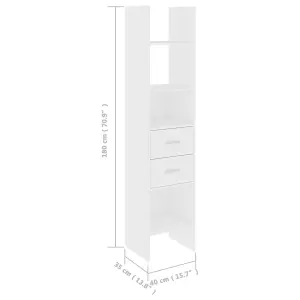 Berkfield Book Cabinet White 40x35x180 cm Engineered Wood