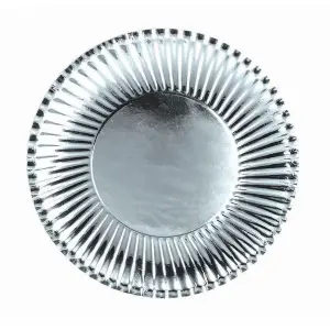 Bristol Novelty Paper Metallic Disposable Plates (Pack of 10) Silver (23cm)