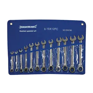 Silverline Fixed Head Ratchet Spanner Set 12Pce