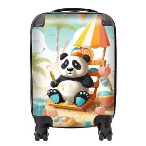 Happy Panda On A Beach Holiday Suitcase - Small