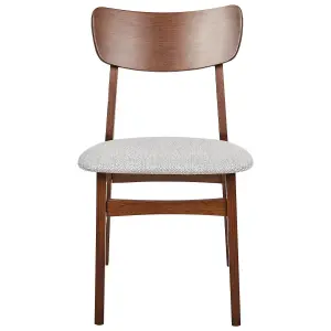 Set of 2 Dining Chairs ANOKA Rubberwood Light Grey