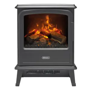 Dimplex Evandale 2000W Matt Slate grey Cast iron effect Electric Stove (H)580mm (W)440mm