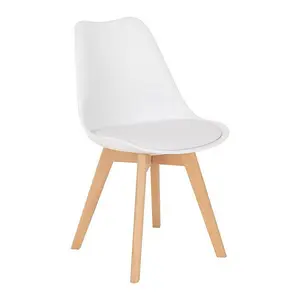 Bendal Pair of Dining Chair in White and Beech Finish