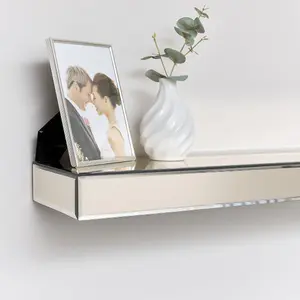 Melody Maison Champagne Mirrored Floating Wall Shelf