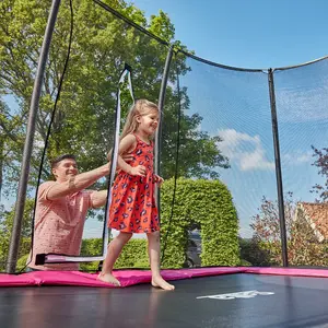 10ft x 7ft Salta Pink Comfort Edition Rectangular Trampoline with Enclosure