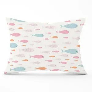 Hand Drawn Swimming Fish Cushions 33cm x 48cm