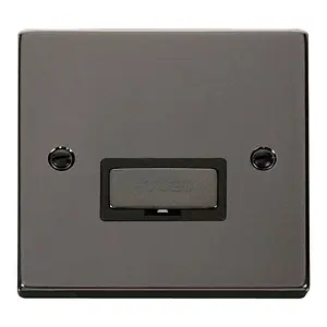 Black Nickel 13A Fused Ingot Connection Unit - Black Trim - SE Home