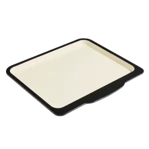 Baker & Salt 37cm Baking Tray, Black & Cream Two Tone Enamel