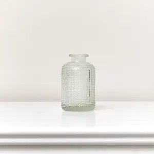 Melody Maison Clear Dimpled Glass Bottle Vase - 10cm