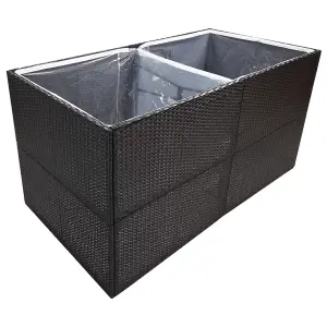 Berkfield Garden Planter Black 157x80x80 cm Poly Rattan