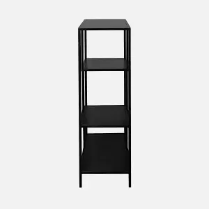 sweeek. 4-shelf asymmetrical bookshelf in black metal Industrielle Black