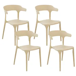 Set of 4 Garden Chairs GUBBIO Sand Beige