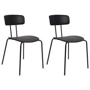 Set of 2 Dining Chairs SIBLEY Black