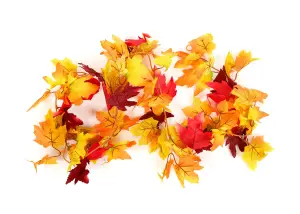 Pack of 2 Best Artificial 175cm (6ft) Large Maple Leaf Autumn Halloween Garlands