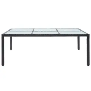 Berkfield Outdoor Dining Table Black 200x150x74 cm Poly Rattan