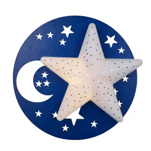 Litecraft Blue LED Star Glow Kids Wall Light