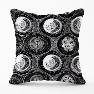 Black White Moon and Sun Outdoor Cushion 45cm x 45cm