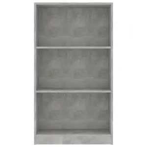 Berkfield 3-Tier Book Cabinet Concrete Grey 60x24x109 cm Engineered Wood