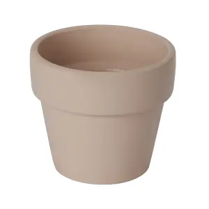 Verve Peach whip Clay Plant pot (Dia) 11cm, (H)9.5cm, 400ml